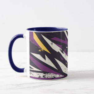 Dynamische Lila und gelbe geometrische Abstrakte K Tasse