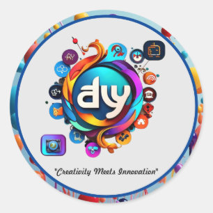 "Dynamische Logos mit kreativem Flair" Runder Aufkleber