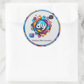 "Dynamische Logos mit kreativem Flair" Runder Aufkleber (Tasche)