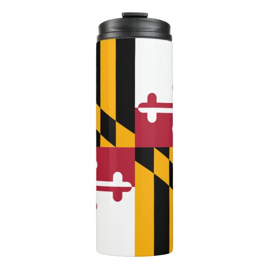 Dynamische Maryland-Staats-Flaggen-Grafik auf a Thermosbecher (Vorderseite)