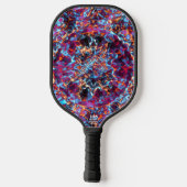 Dynamische mehrfarbige abstrakte kosmische Textur Pickleball Schläger (Rückseite)
