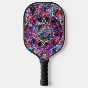 Dynamische mehrfarbige abstrakte kosmische Textur Pickleball Schläger