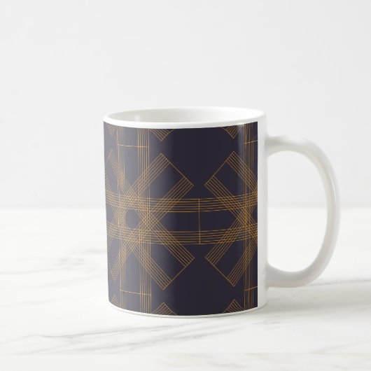 Dynamische, moderne, coole, abstrakte Linienmuster Kaffeetasse (Rechts)