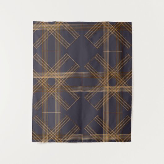 Dynamische, moderne, coole, abstrakte Linienmuster Wandteppich (Vorderseite)