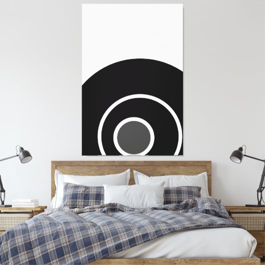 Dynamische Moderne Schwarz-weiß Grau-Konzentrierte Leinwanddruck (Insitu (Schlafzimmer))
