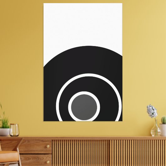 Dynamische Moderne Schwarz-weiß Grau-Konzentrierte Leinwanddruck (Insitu (Wohnzimmer))