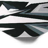 Dynamische monochrome geometrische Kunst Poster (Ecke)