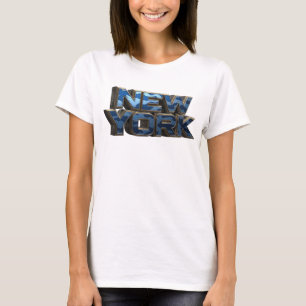 Dynamische Navy NEW YORK 3D-Textkunst T-Shirt