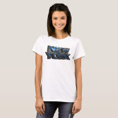 Dynamische Navy NEW YORK 3D-Textkunst T-Shirt (Vorne ganz)