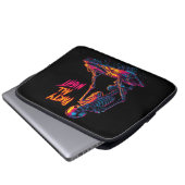 Dynamische Neon-farbige Skeleton DJ Spinning Platt Laptopschutzhülle (Vorne Knopf)