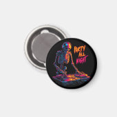 Dynamische Neon-farbige Skeleton DJ Spinning Platt Magnet (Vorderseite/Rückseite)