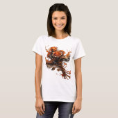 Dynamische Orange ABSTRACT ART Kunstprint T-Shirt (Vorne ganz)