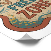 Dynamische Orange DRAMA FREIE ZONE Text Design Poster (Ecke)