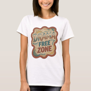 Dynamische Orange DRAMA FREIE ZONE Textdesign T-Shirt