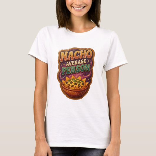 Dynamische Orange NACHO DURCHSCHNITTSMENSCH Text D T-Shirt (Vorderseite)