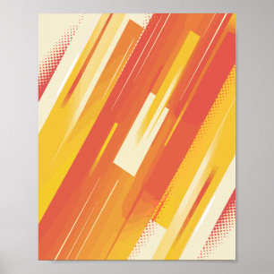 Dynamische Orange- und Gelbstreifen Poster