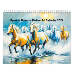 Dynamische Pferde – Moderner Kunstkalender 2026 Kalender