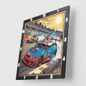 Dynamische Rennstrecke Quadratische Wanduhr (Winkel)