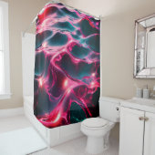 "Dynamische rosa und blaue Wasserarme" Duschvorhang (Beispiel)