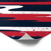 Dynamische Rot-Weiß-Pinselstreifen Poster (Ecke)