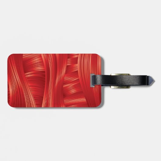 Dynamische rote Muskelstruktur Abstrakt Gepäckanhänger (Rückseite horizontal)