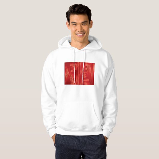 Dynamische rote Muskelstruktur Abstrakt Hoodie (Vorne ganz)