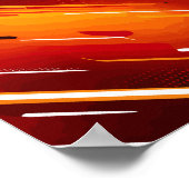 Dynamische rote Streifen mit Abstrakter Linearbewe Poster (Ecke)