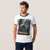 Dynamische Running Horse T - Shirt - sportlich & s (Vorne ganz)