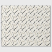 Dynamische schwarze und beige abstrakte Pinselstri Geschenkpapier (Flach)