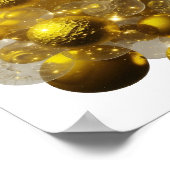 Dynamische Silber GOLDENE GLITZERBALLEN DES LICHTS Poster (Ecke)