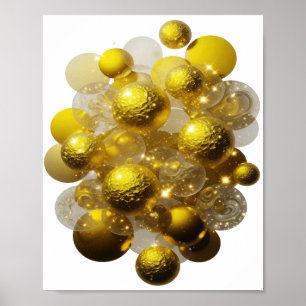 Dynamische Silber GOLDENE GLITZERBALLEN DES LICHTS Poster