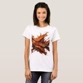 Dynamische Silber-Schokoladenspritzer-3D-Textkunst T-Shirt (Vorne ganz)