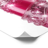 Dynamische silberne PINK GLITTER FLASCHE Poster (Ecke)