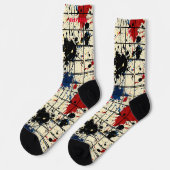 Dynamische Socken mit moderner abstrakter Malerei  (Linkes Detail)
