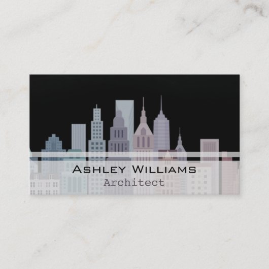 Dynamische Stadt-Wolkenkratzer-Architektur Visitenkarte (Vorderseite)