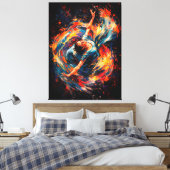 Dynamische tanzende Frau wirbelnde Farben Abstrakt Leinwanddruck (Insitu (Schlafzimmer))