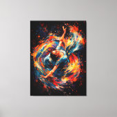 Dynamische tanzende Frau wirbelnde Farben Abstrakt Leinwanddruck (Vorderseite)