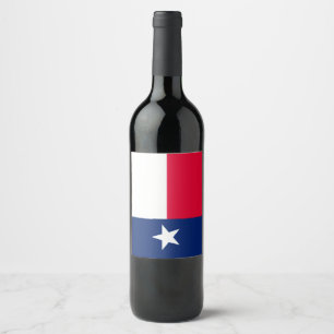 Dynamische Texas-Staats-Flaggen-Grafik auf a Weinetikett