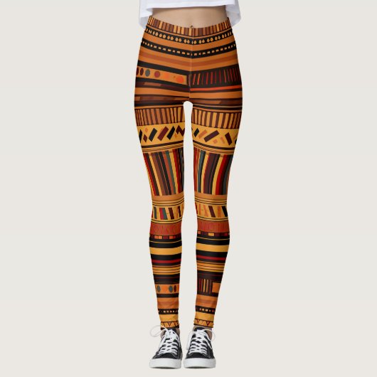 Dynamische Tribal-Hues Leggings (Vorderseite)