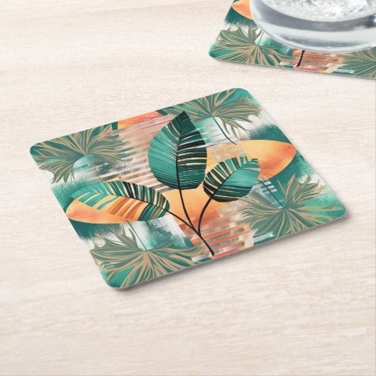 Dynamische Tropen-Woge Rechteckiger Pappuntersetzer (angewinkelt)