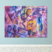 Dynamische Überlappungen von Violett- und Blautöne Leinwanddruck (Insitu (Holzboden))