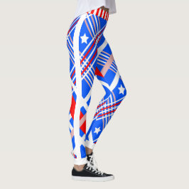 Dynamische US Flagge auf blau Leggings