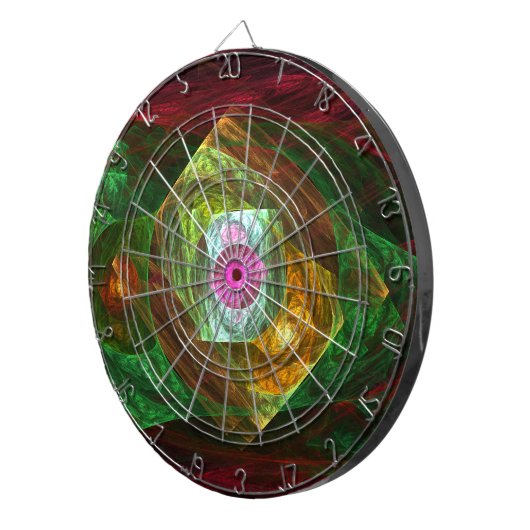 Dynamische Verbindungen Abstrakte Kunst Dartscheibe (Vorderseite rechts)