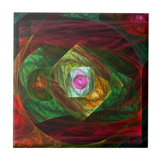 Dynamische Verbindungen Abstrakte Kunstsammlung Fliese (Vorderseite)