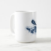 Dynamische Whitewater-Kajakfahrer-Linienkunst Kaffeetasse (Vorderseite Links)