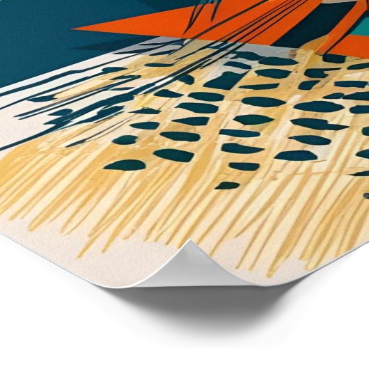 Dynamische Winkel und Farbexplosion Poster (Ecke)