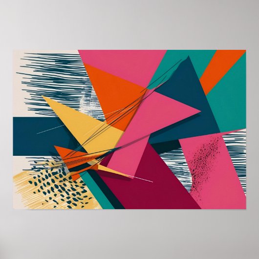 Dynamische Winkel und Farbexplosion Poster (Vorne)