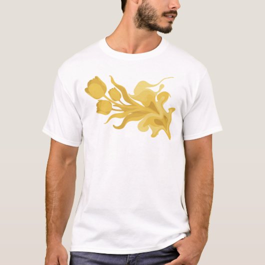 Dynamischer ABSTRACT FLOWER Modeaufdruck T-Shirt (Vorderseite)