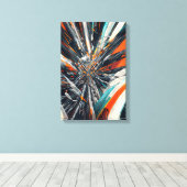 Dynamischer Abstrakter Burst - Geometrische Explos Leinwanddruck (Insitu (Holzboden))