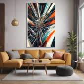 Dynamischer Abstrakter Burst - Geometrische Explos Poster